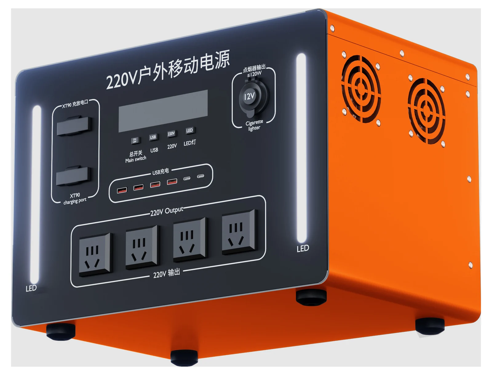 Portable power system used on a construction site